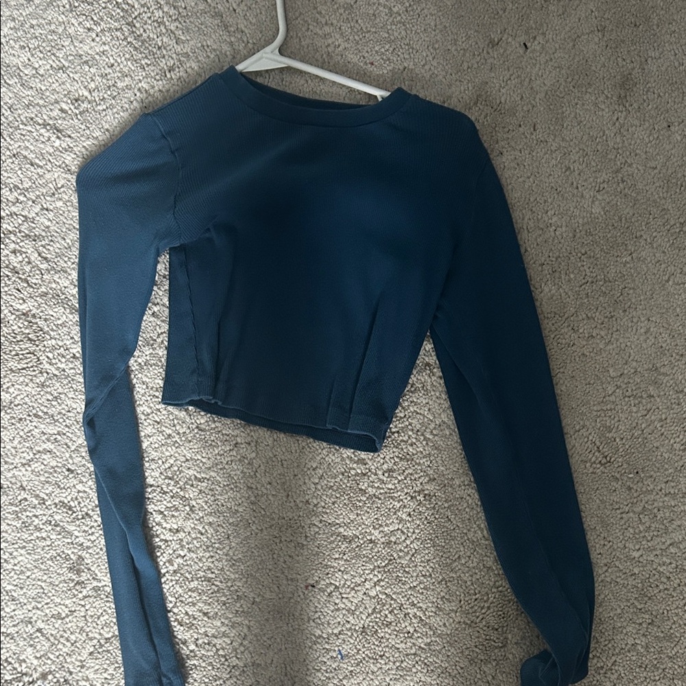 Aritzia Navy Long Sleeve Top